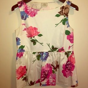 Kate Spade Floral Peplum Top
